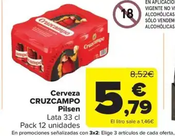 Carrefour Market Cerveza CRUZCAMPO oferta