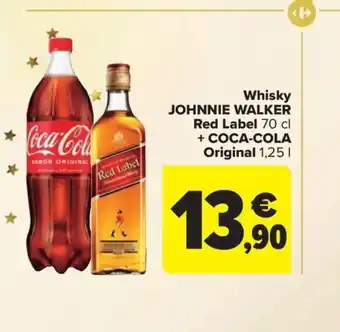 Carrefour Market Whisky JOHNNIE WALKER Red Label 70 cl + COCA-COLA oferta