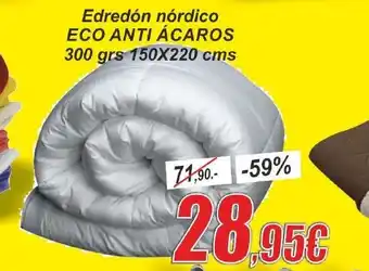 Hipo Gegant Edredón nórdico ECO ANTI ÁCAROS 300 grs 150X220 cms oferta