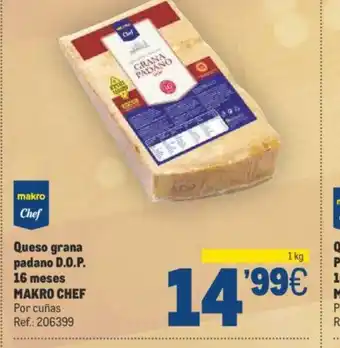 Makro Queso grana padano D.O.P. 16 meses MAKRO CHEF oferta