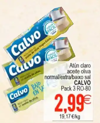 Plenus Supermercados Calvo Atún claro aceite oliva normal/extra/baixo sal Pack 3 RO-80 oferta