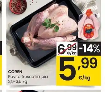 Eroski COREN Pavita fresca limpia oferta