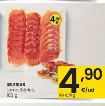 Eroski IGLESIAS Lomo ibérico, 100 g oferta