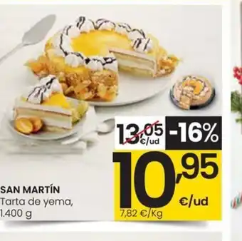 Eroski SAN MARTÍN Tarta de yema, oferta