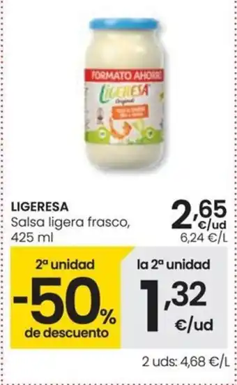 Eroski LIGERESA Salsa ligera frasco oferta