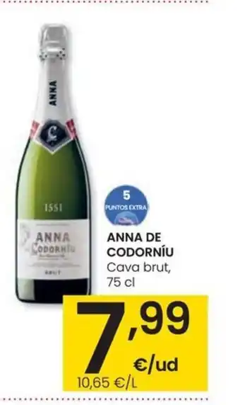Eroski ANNA DE CODORNIU Cava brut, 75 cl oferta