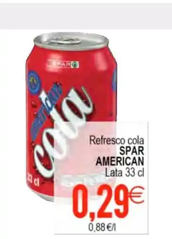 Plenus Supermercados Spar American Refresco cola Lata 33 cl oferta