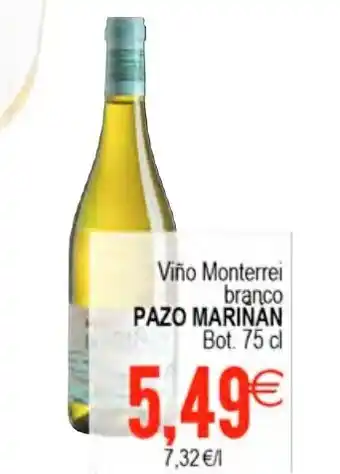 Plenus Supermercados Pazo Marinan Viño Monterrei branco Bot. 75 cl oferta