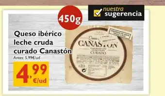 Cash Ecofamilia Queso Ibérico Leche Cruda Curado Canastón oferta