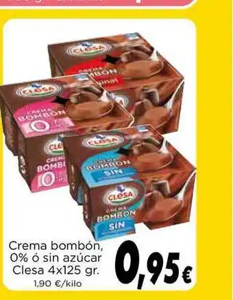 Proxi Crema Bombón 0% Sin Azúcar Clesa 4 x 125gr oferta