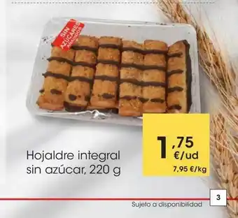 Eroski Hojaldre Integral Sin Azúcar 220g oferta