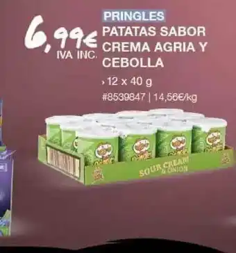 Costco Pringles Patatas Sabor Crema Agria Y Cebolla 12 x 40g oferta