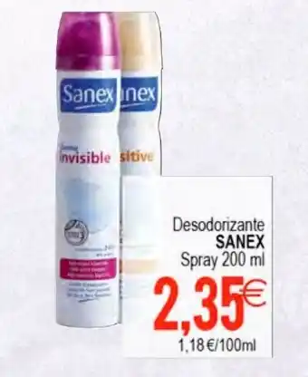 Plenus Supermercados Sanex Desodorizante Spray 200ml oferta