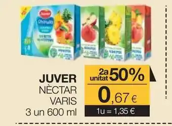 Plusfresc 2a Unitat 50% Juver Nèctar Varis 3 un 600ml oferta