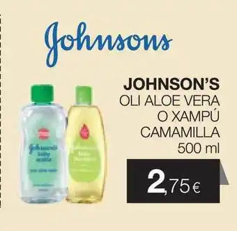 Plusfresc Johnson's Oli Aloe Vera O Xampú Camamilla 500ml oferta