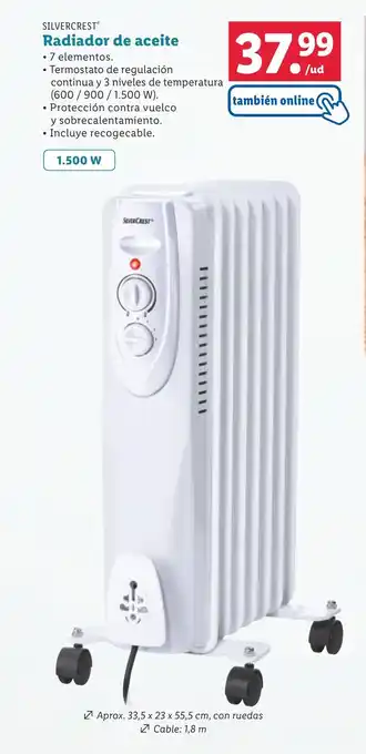 Lidl SILVERCRESTⓇ Radiador de aceite oferta