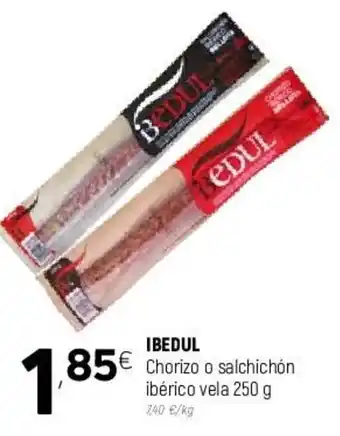 Coviran Ibedul Chorizo o salchichón ibérico vela 250g oferta