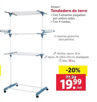 Lidl Tendedero de torre oferta