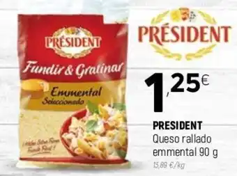 Coviran President Queso rallado emmental 90g oferta