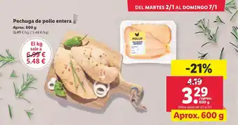 Pechuga de pollo entera