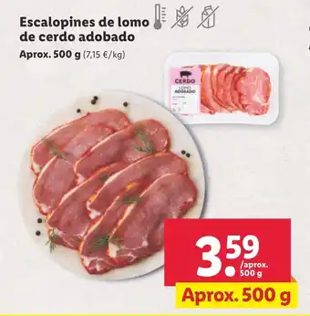 Lidl Escalopines de lomo de cerdo adobado oferta