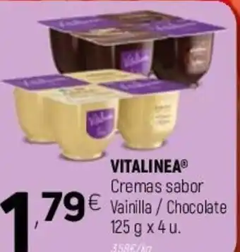 Coviran Vitalinea Cremas sabor Vainilla/Chocolate 125g x 4 u oferta