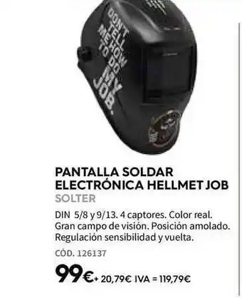 ferrOkey Pantalla Soldar Electrónica Hellmet Job Solter oferta