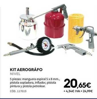 ferrOkey Kit Aerográfo Nivel oferta