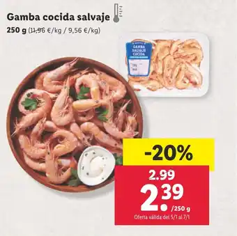 Lidl Gamba cocida salvaje oferta