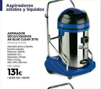 ferrOkey Aspirador Seco Líquidos Ar Blue Clean 3770 Ar Blue Clean oferta