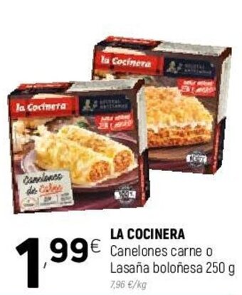 Coviran La Cocinera Canelones carne o lasaña boloñesa 250g oferta