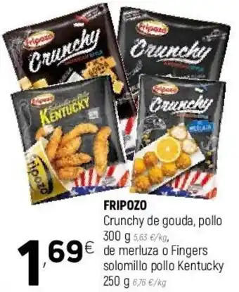 Coviran Fripozo Crunchy de gouda, pollo 300g de merluza o fingers solomillo pollo kentucky 250g oferta