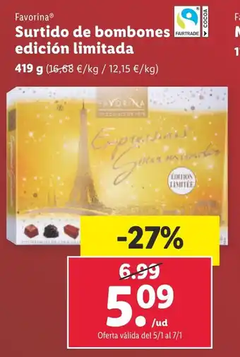 Lidl FavorinaⓇ Surtido de bombones edición limitada oferta