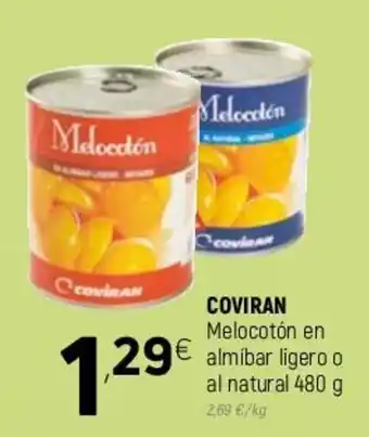 Coviran Coviran Melocotón en almibar ligero o al natural 480g oferta