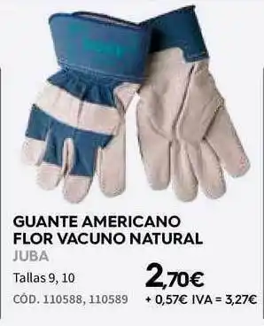 ferrOkey Guante Americano Flor Vacuno Natural Juba oferta