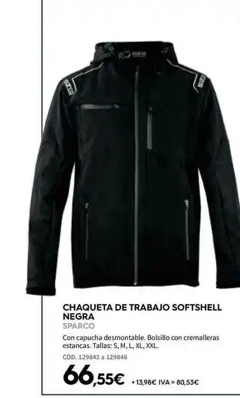 ferrOkey Chaqueta De Trabajo Softshell Negra Sparco oferta