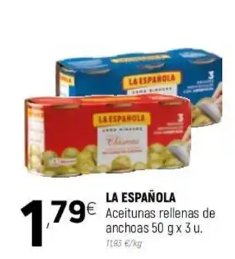 Coviran La Española Aceitunas rellenas de anchoas 50g x 3 u oferta