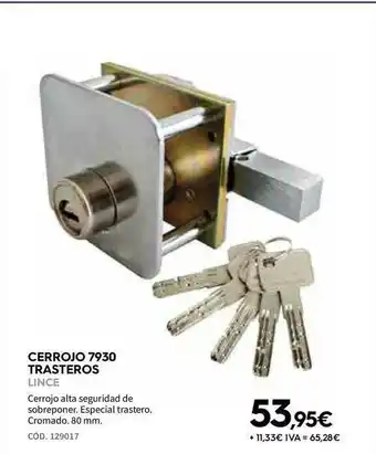 ferrOkey Cerrojo 7930 Trasteros Lince oferta
