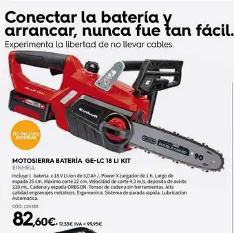 ferrOkey Motosierra Batería Ge-lc 18 Li Kit Einhell oferta