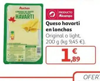 Alcampo Queso havarti en lonchas oferta
