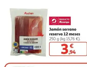 Alcampo Jamón serrano reserva 12 meses oferta