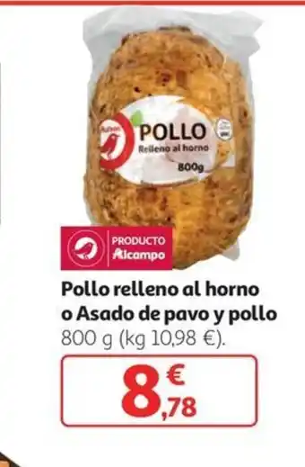 Alcampo Pollo relleno al horno o Asado de pavo y pollo oferta
