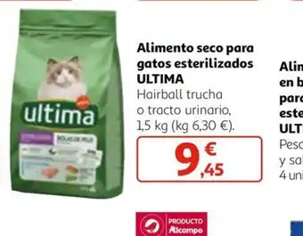 Alcampo Alimento seco para gatos esterilizados ULTIMA oferta