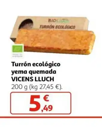 Alcampo Turrón ecológico yema quemada VICENS LLUCH oferta