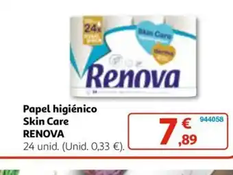 Alcampo Papel higiénico Skin Care RENOVA oferta