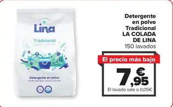 Carrefour Market Detergente en polvo Tradicional LA COLADA DE LINA 150 lavados oferta