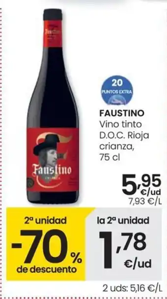 Eroski FAUSTINO Vino tinto D.O.C. Rioja crianza, 75 cl oferta