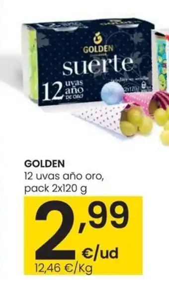 Eroski GOLDEN 12 uvas año oro, pack 2x120 g oferta