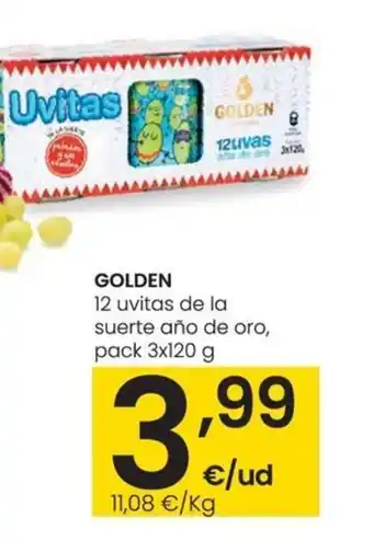 Eroski GOLDEN 12 uvitas de la suerte año de oro, pack 3x120 g oferta