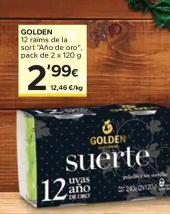 Caprabo GOLDEN 12 raïms de la sort "Año de oro", pack de 2 x 120 g oferta